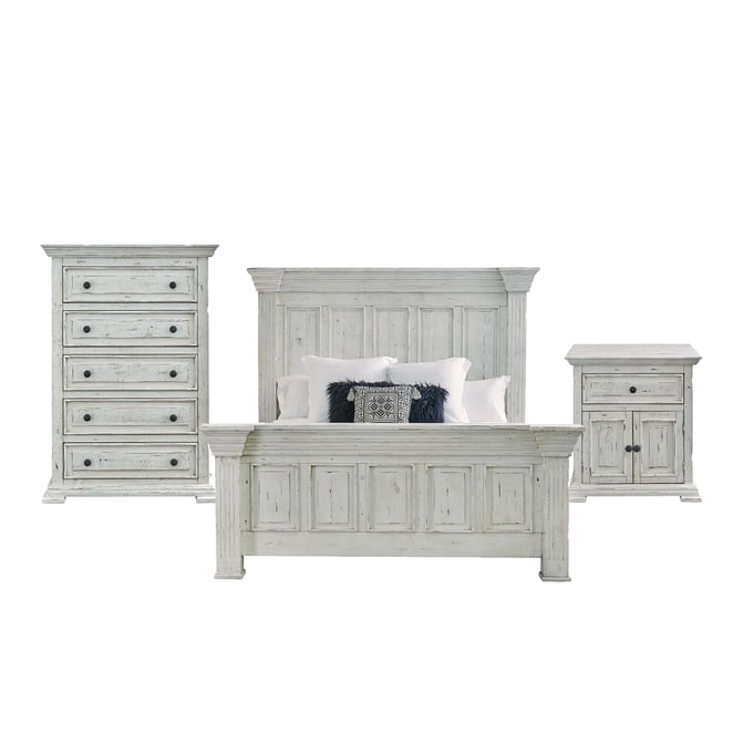 Picket House Ruma White 3pc King Bedroom Set PKT-MBLV700K3PC