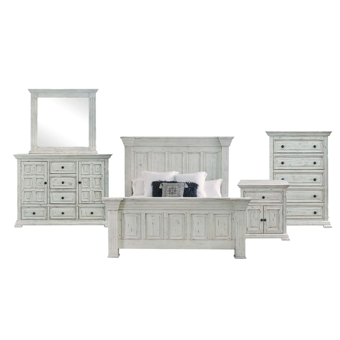 Picket House Ruma White 5pc Queen Bedroom Set PKT-MBLV700Q5PC