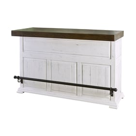 Picket House Robertson White Brown 68 inch Wooden Bar with Wine Storage