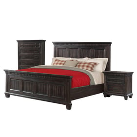 Picket House Steele Smokey Walnut 3pc Bedroom Set with King Panel Bed