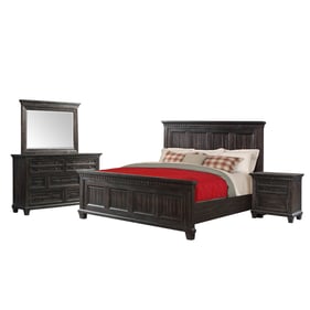 Picket House Steele Smokey Walnut 4pc Bedroom Set with King Panel Bed