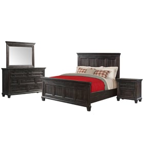 Picket House Steele Smokey Walnut 4pc Bedroom Set with Queen Panel Bed