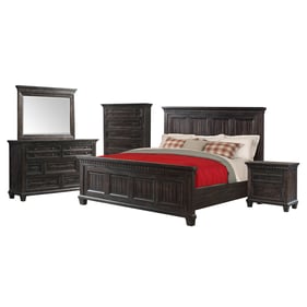 Picket House Steele Smokey Walnut 5pc Bedroom Set with King Panel Bed