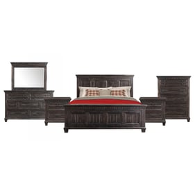 Picket House Steele Smokey Walnut 6pc Bedroom Set with King Panel Bed