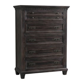 Picket House Steele Smokey Walnut Wood 5 Drawers Chest