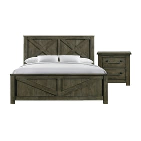 Picket House Memphis Antique Grey 4pc Bedroom Set With King Panel Bed