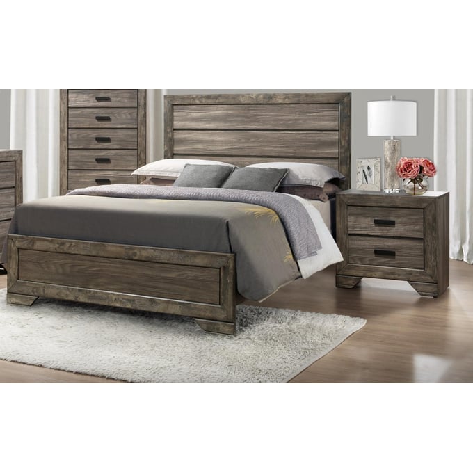 Picket House Grayson Grey Oak 2pc Bedroom Set with Queen Panel Bed PKT-NH100-BR-S1