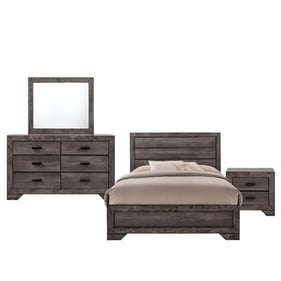 Picket House Grayson Grey Oak 4pc Bedroom Set with King Panel Bed