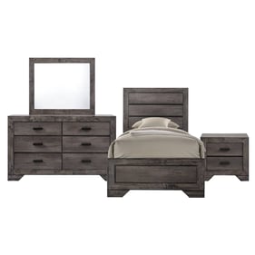 Picket House Grayson Grey Oak 4pc Kids Bedroom Set with Twin Panel Bed