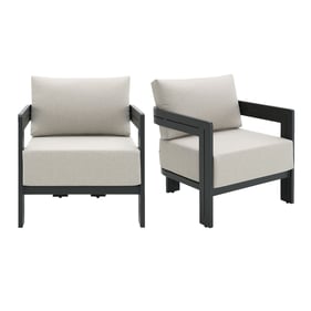 2 Picket House Del Mar Black Beige Outdoor Chairs