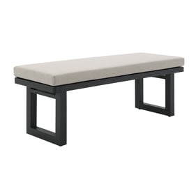 Picket House Del Mar Black Beige Outdoor Dining Bench