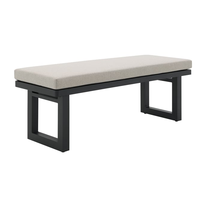 Picket House Del Mar Black Beige Outdoor Dining Bench PKT-O-10910-8-BN