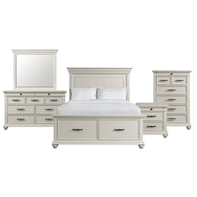 Picket House Brooks White 5pc Bedroom Set with Queen Platform Storage Bed