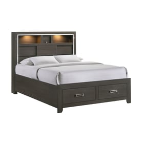 Picket House Roma Grey LED Queen Storage Bed