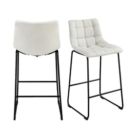 2 Picket House Richmond White Fabric 30 Inch Bar Stools