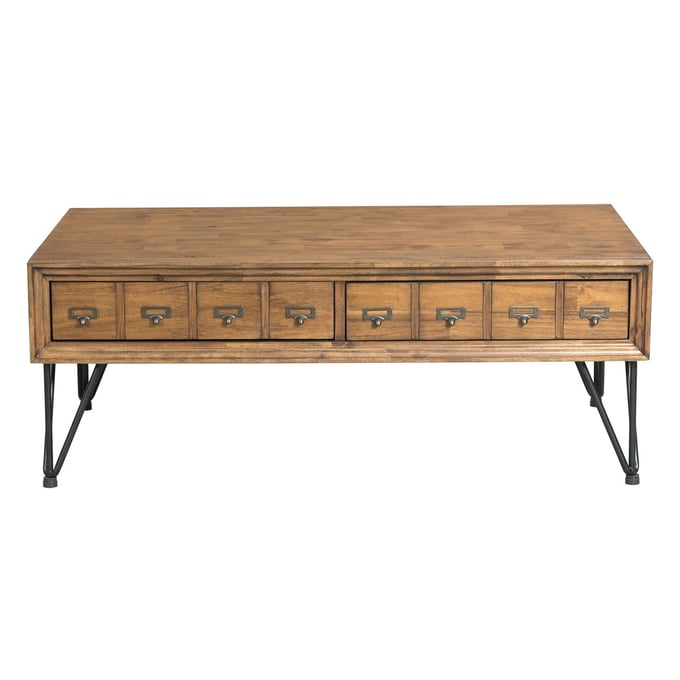 Picket House Tanner Light Walnut Wood 2 Drawers Coffee Table PKT-TBN100CTE