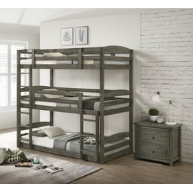 Picket House Wyatt Grey 2pc Bedroom Set With Triple Twin Bunk