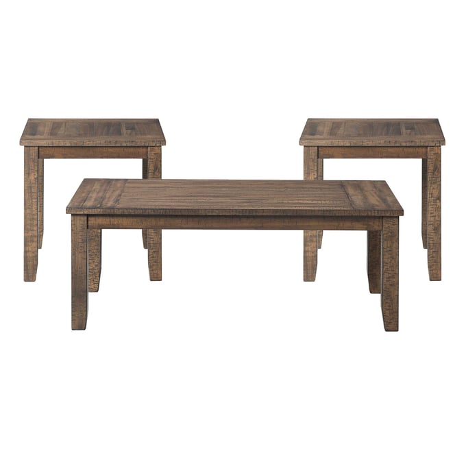 Picket House Flynn Walnut Wood 3pc Coffee Table Set PKT-TFN100OT