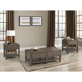 Picket House Dex Walnut Wood Storage 3pc Coffee Table Set