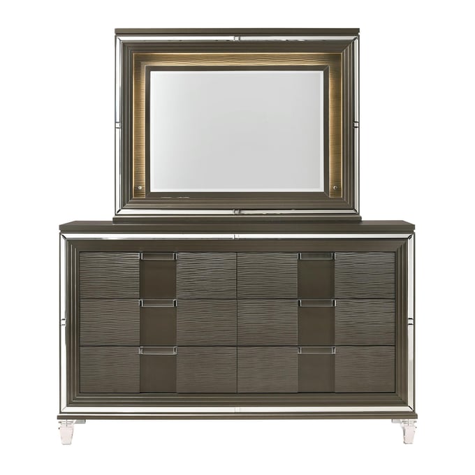 Picket House Charlotte Copper Dresser With Lighting Mirror PKT-TN600DRMR