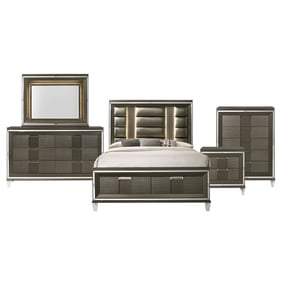 Picket House Charlotte Copper Wood 5pc Bedroom Set with Queen Drawer Bed