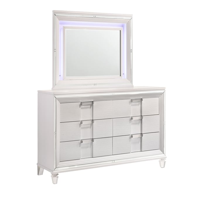 Picket House Charlotte White Dresser with Lighting Mirror PKT-TN700DRMR