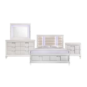 Picket House Charlotte White 4pc Bedroom Set with King Bed