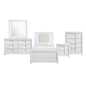 Picket House Charlotte Youth White 5pc Kids Bedroom Set with Twin Bed