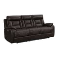 Picket House Furnishings Campo Power Motion Sofa with Power Motion Head Recliner in Pebble Brown