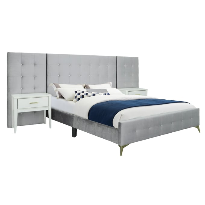 Picket House Mila Silver Grey 3pc King Bedroom Set PKT-UB-4210-8020-KB