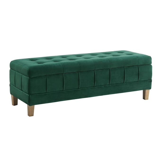 Picket House Jude Evergreen Fabric Tufted Storage Ottoman PKT-UCB1816001WWE