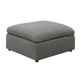 Picket House Haven Charcoal Linen Fabric Ottoman