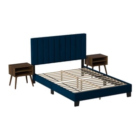 Picket House Colbie Navy Queen Platform Bed with 2 Nightstands