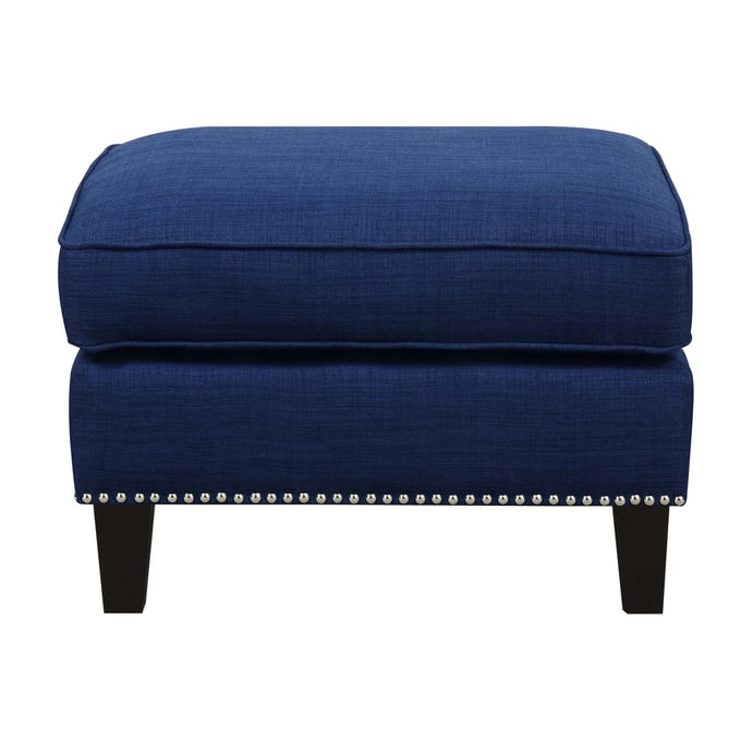 Picket House Emery Blue Fabric Nailhead Ottoman PKT-UER080000CA