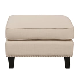 Picket House Emery Natural Fabric Nailhead Ottoman