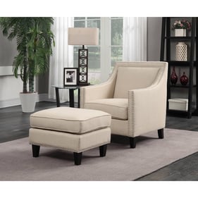 Picket House Emery Natural Fabric Chair and Ottoman Set