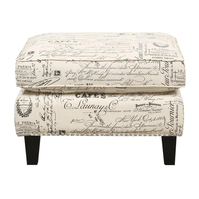 Picket House Emery French Script Nailhead Ottoman PKT-UER636000CA