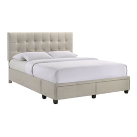 Picket House Pasadena White Velvet Queen Platform Storage Bed