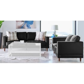 Picket House Hanson Black Leather 2pc Living Room Set