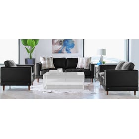 Picket House Hanson Black Leather 3pc Living Room Set