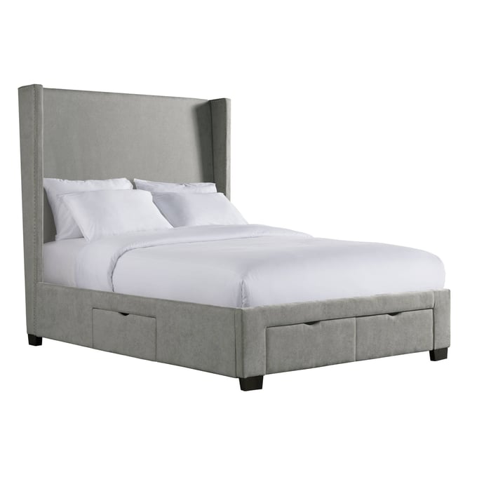 Picket House Fiona Grey Fabric Queen Upholstered Storage Bed PKT-UMG3151QSB