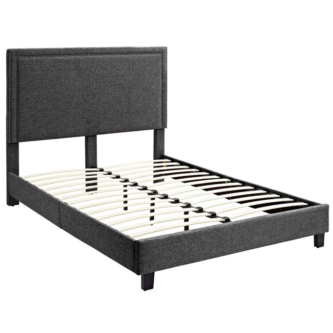 Picket House Emery Charcoal Upholstered Queen Platform Bed PKT-UMY090QB