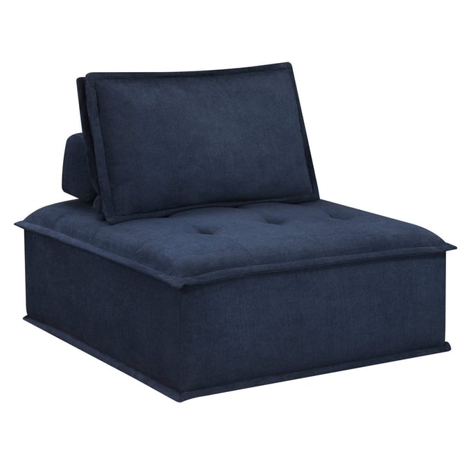 Picket House Cube Navy Fabric Modular Armless Chair PKT-UPX1671135