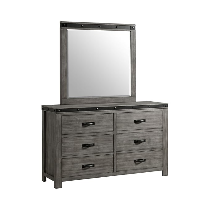 Picket House Montauk Grey Dresser and Mirror PKT-WE650DRMR