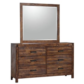 Picket House Wren Chestnut 6 Drawers Dresser and Mirror