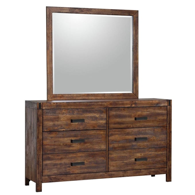 Picket House Wren Chestnut 6 Drawers Dresser and Mirror PKT-WN100DRMR