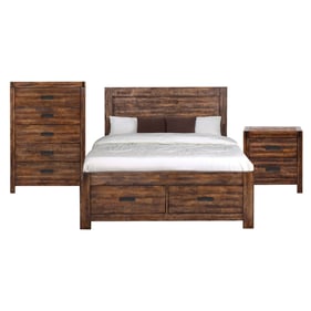 Picket House Wren Chestnut 3pc Bedroom Set with King Platform Storage Bed