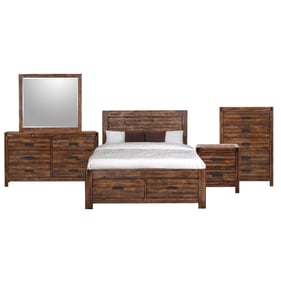 Picket House Wren Chestnut 5pc Bedroom Set with Queen Platform Storage Bed