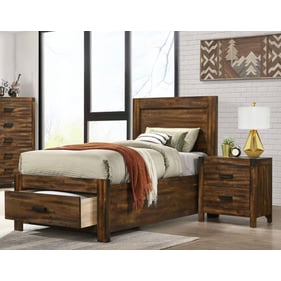 Picket House Wren Chestnut 4pc Bedroom Set With Twin Platform Storage Bed