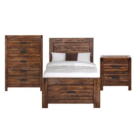 Picket House Wren Chestnut 3pc Bedroom Set with Twin Platform Storage Bed